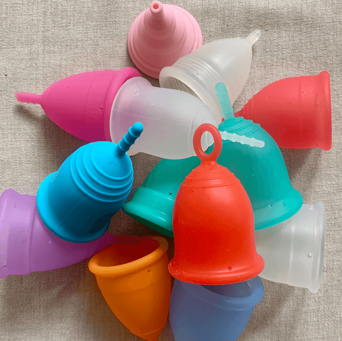 Where should the stem of my menstrual cup be?